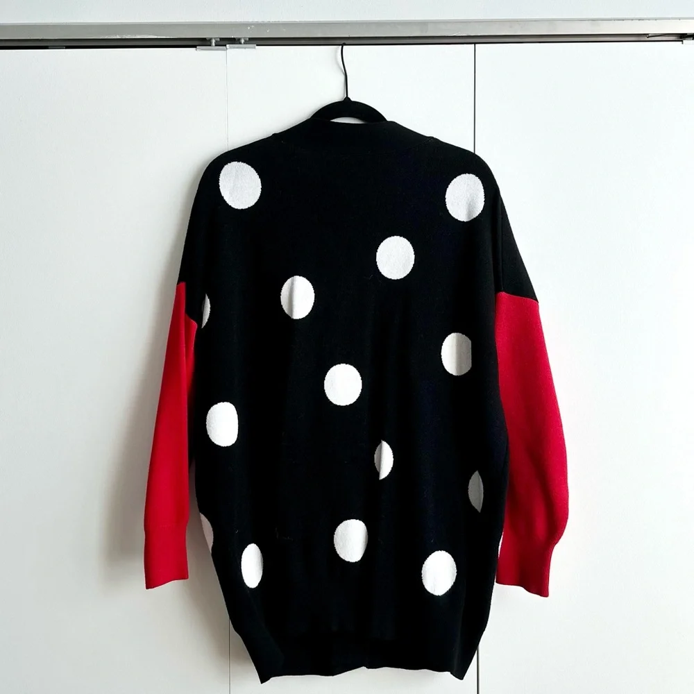 Exquise Polka Dot Patterned Knitwear Cardigan
